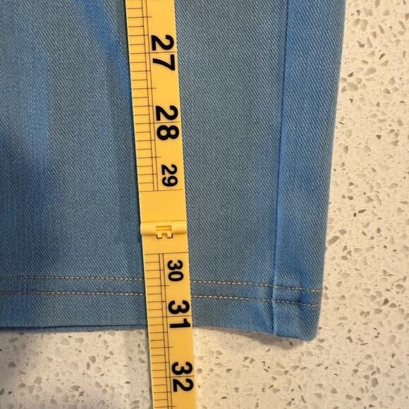 Halara Flex High Waisted Bodycon Denim Casual Midi Skirt Cyan Blue Small Stretch - Picture 12 of 12